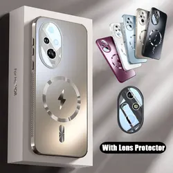 for Magsafe Case for Honor 300 Ultra 200 Pro Hard Matte Shockproof Lens Protector Phone Cover for Honor 200 100 Magnetic Shell