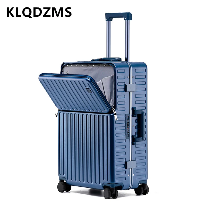 KLQDZMS 20 "24" pollici Trolley con coperchio con apertura frontale di alta qualità Valigia con password d'imbarco multifunzionale con bagaglio per laptop