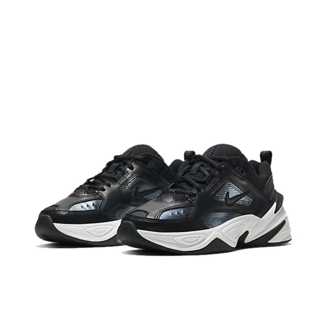 Nike Original M2K Tekno Low sepatu wanita, sneaker klasik Retro kasual tebal, ringan warna hitam putih musim dingin