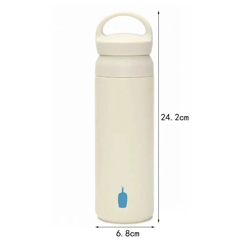 500ml Blue Bottle Thermos Day off Tumbler Stainless Steel Water Bottle Leak-Proof Coffee Cup INS Travel Thermal Vacuum Cup17oz