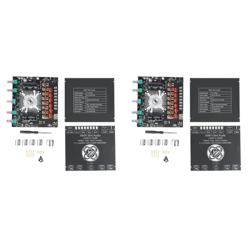 A14M 2X XY-S350H 2.1 チャンネル TPA3251 Bluetooth パワーアンプボード高低音サブウーファー 220Wx2 + 350W