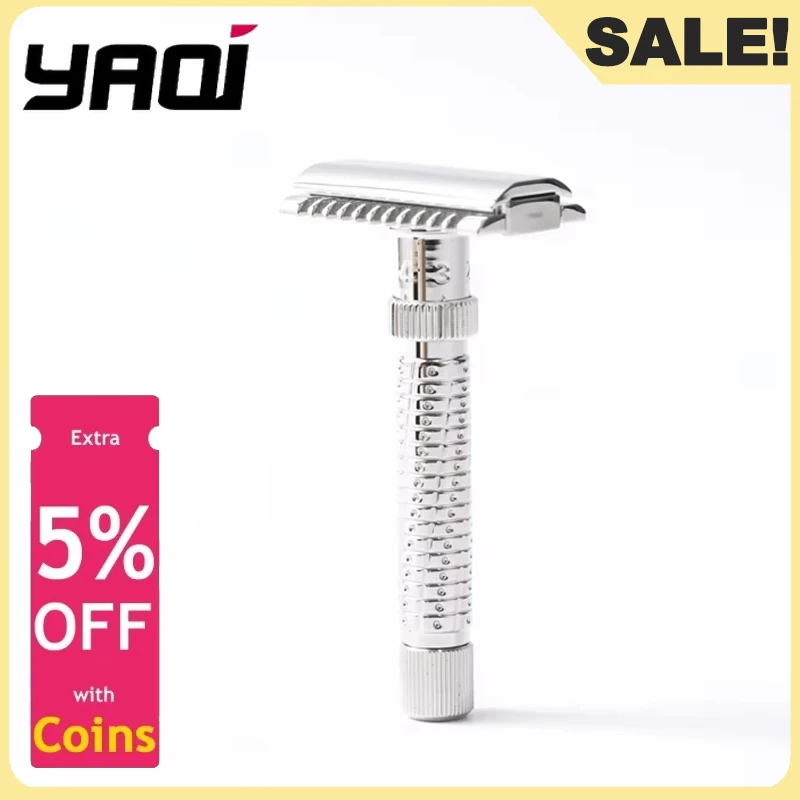 YAQI Портативная мужская регулируемая безопасная бритва, винтажная открытая расческа для взрослых Ultima, бритва из нержавеющей стали и длиной 77 мм