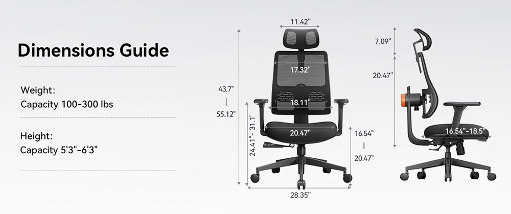 NEWTRAL MAGICH003 Ergonomischer Bürostuhl, automatisch ausgestellte Rückenlehne, adaptive Unterrückenstütze, Sitztiefe mit verstellbarer Kopfstütze – Detail 10