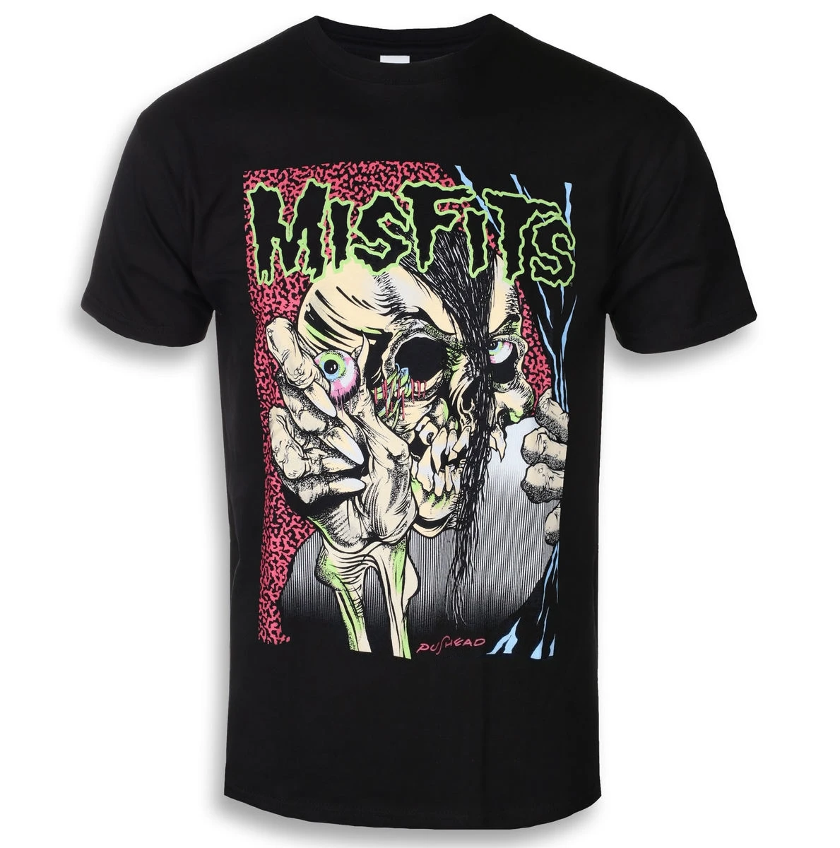 Misfits - Pushead Art Pattern Horror Punk Band T-shirt Casual Street Style T-shirt Suitable for Both Men and Women