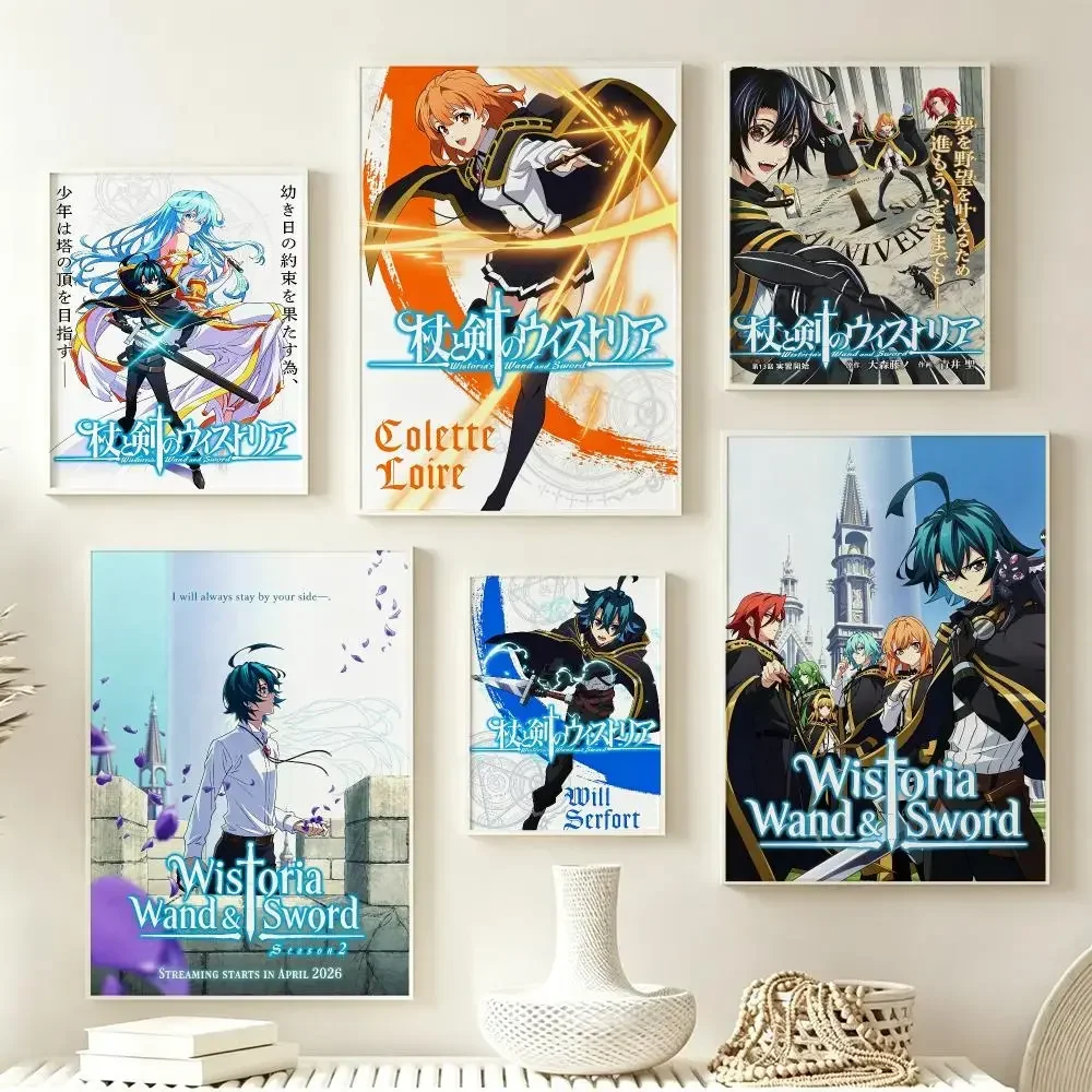 Wistoria Wand and Sword Poster Poster Multiple Sizes  frameless Creamy Style Wall Art Home Decor For Living Room Bedroom gift