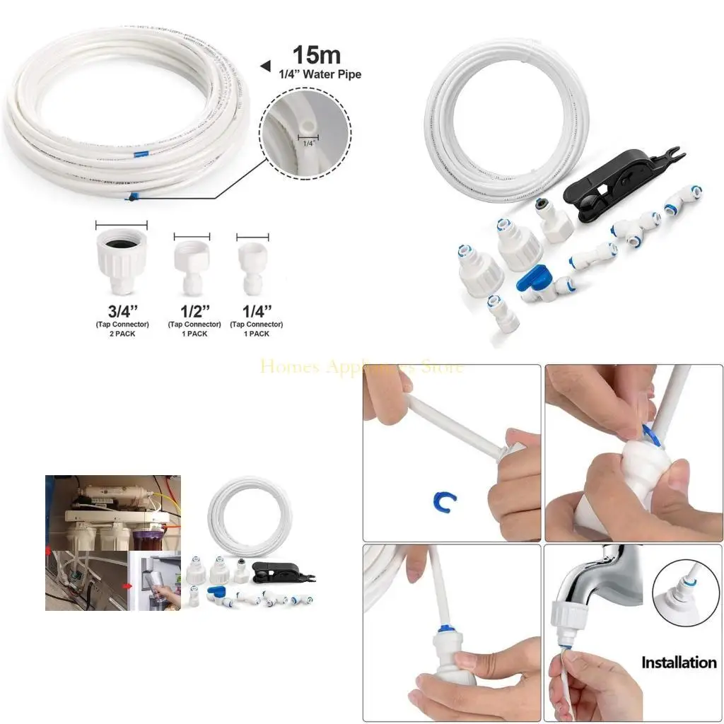

D0AB Universal Water Supply Line Water Hose Kits for Fridges and Ice Makers