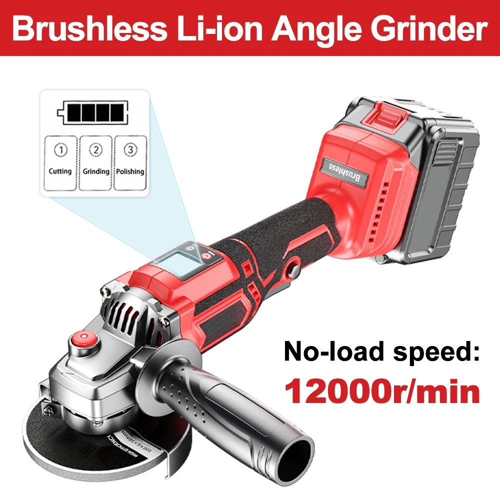 Brushless Angle Grinder 100mm Lithium Battery Brushless Flat Head Angle Grinder Bare Machine Tool Cutting Machine Bare Machine