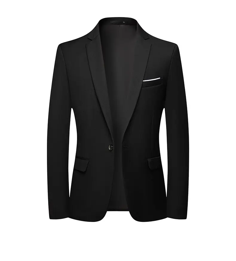 Herren Slim Fit Einfarbig Business Anzug Koreanischen Stil Einreiher Frühling Herbst Mode High-End-Polyester Trend Mantel – Detail 7