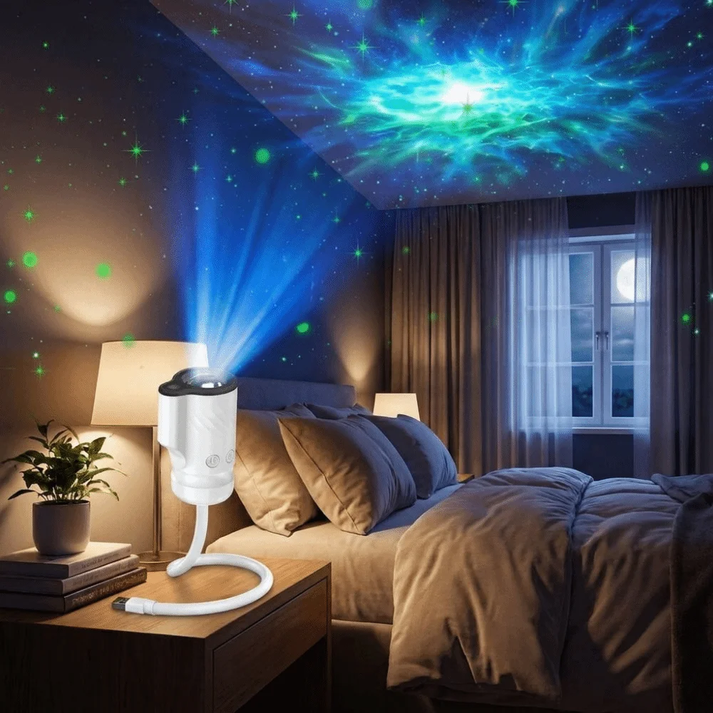 Adjustable Brightness Star Projector Lights Large Range Multiple Scenes LED USB Projector Light HD Image Flexible Neck
