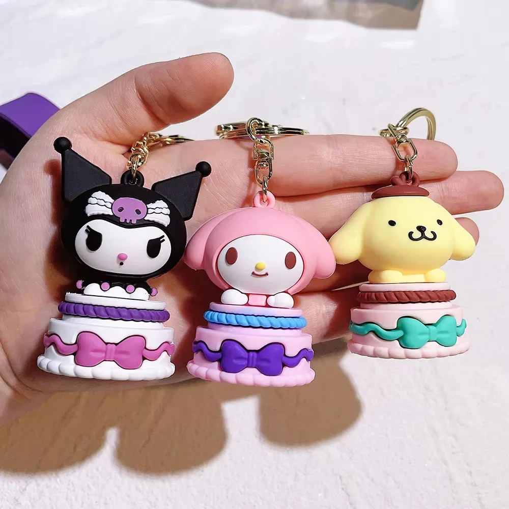 Miniso Sanrio Kawaii Hello kitty Anime Cartoon Melodie Kuromi Cinna moroll Spielzeug niedlichen Anhänger Puppen Auto Schlüssel ring Mädchen & Kind Geschenke