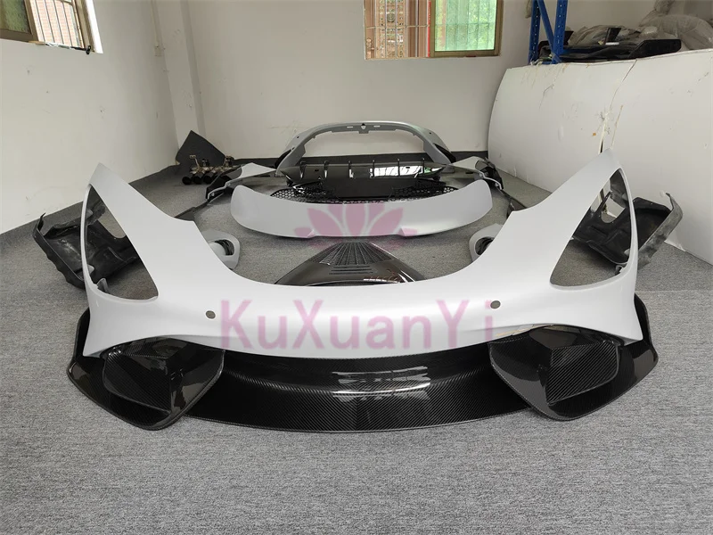 تستخدم ل ماكلارين 720S ألياف الكربون 765LT نمط المصد الأمامي الجانب تنورة المصد الخلفي قطعة من نسيج الخلفي سبويلر العادم طقم الجسم