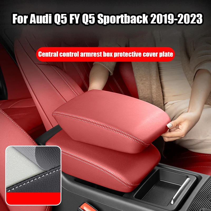 

Central control armrest box protective cover armrest box sleeve For Audi Q5 FY Q5 Sportback 2019 2020 2021 2022 2023