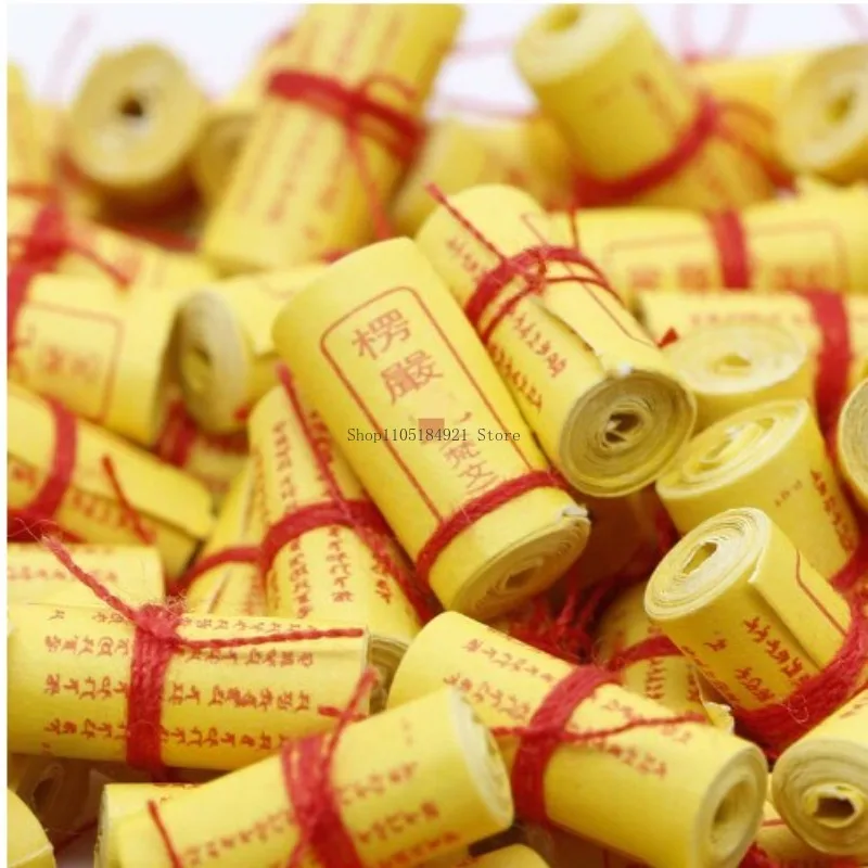 10roll/bag 6x12mm Tibetan Great Compassion Prajna Shurangama King Kong Mini Scriptures Scroll Buddhist Hall Pendant Decoration