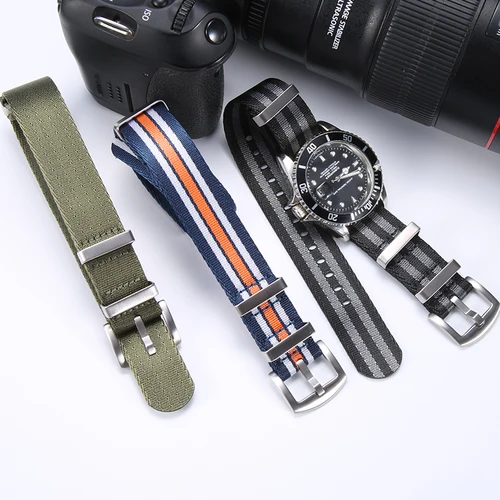 Imagen 2 del producto Correa de repuesto de nailon suave de alta gama para accesorios de correa de reloj Omega/Rolex/Seiko pulsera de 18mm 20mm 22mm 24mm