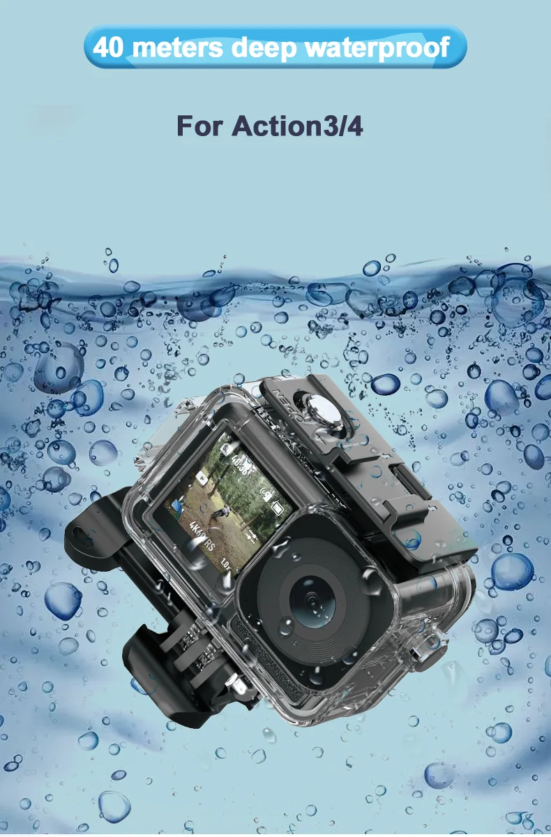 ACTION 5/4/3 Waterproof Case Diving Underwater Protective Housing Shell for DJI Osmo Action 5 PRO 4 3 Action Camera Accessories