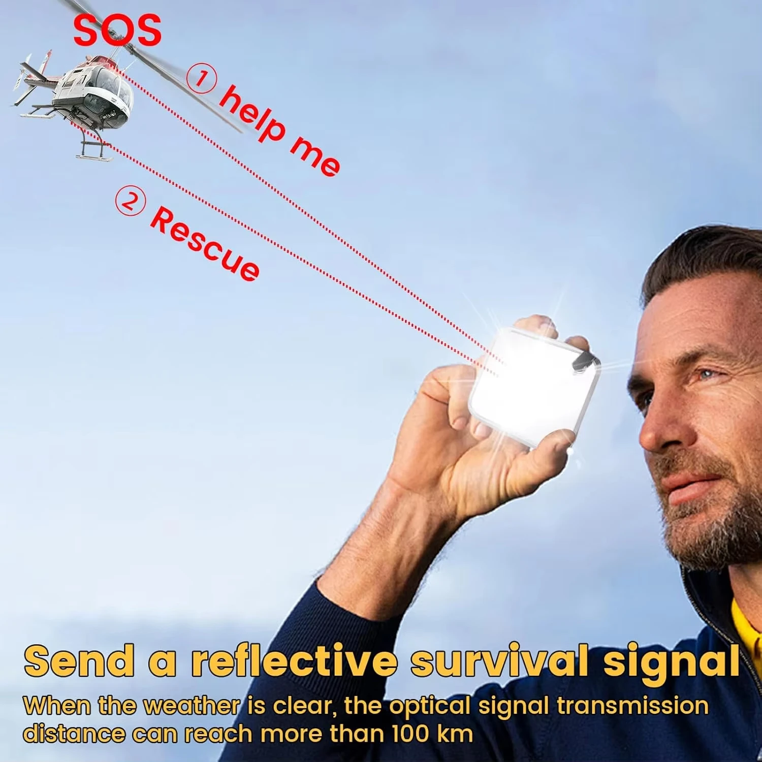 Outdoor Feld Überleben Signal Spiegel Sonnenlicht Reflektor für Wandern Camping Notfälle Erste Hilfe Marine Schiff Floß SOS