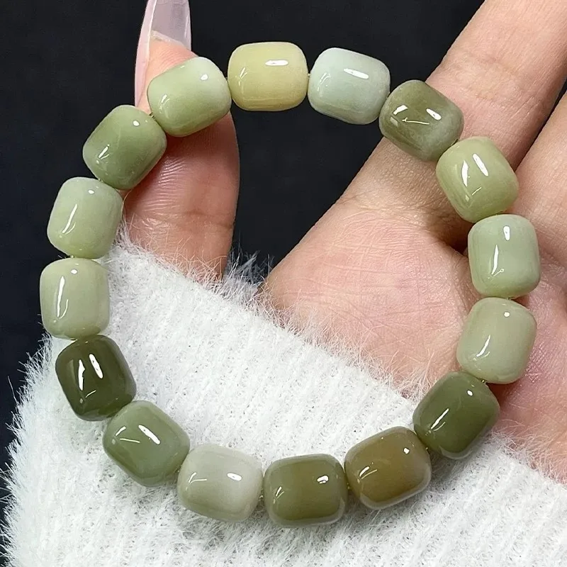 New Year Cake Style Bodhi Bracelet Smooth Bodhi Root Wrist Mala for Men Women Meditation Prayer Beads Gifts