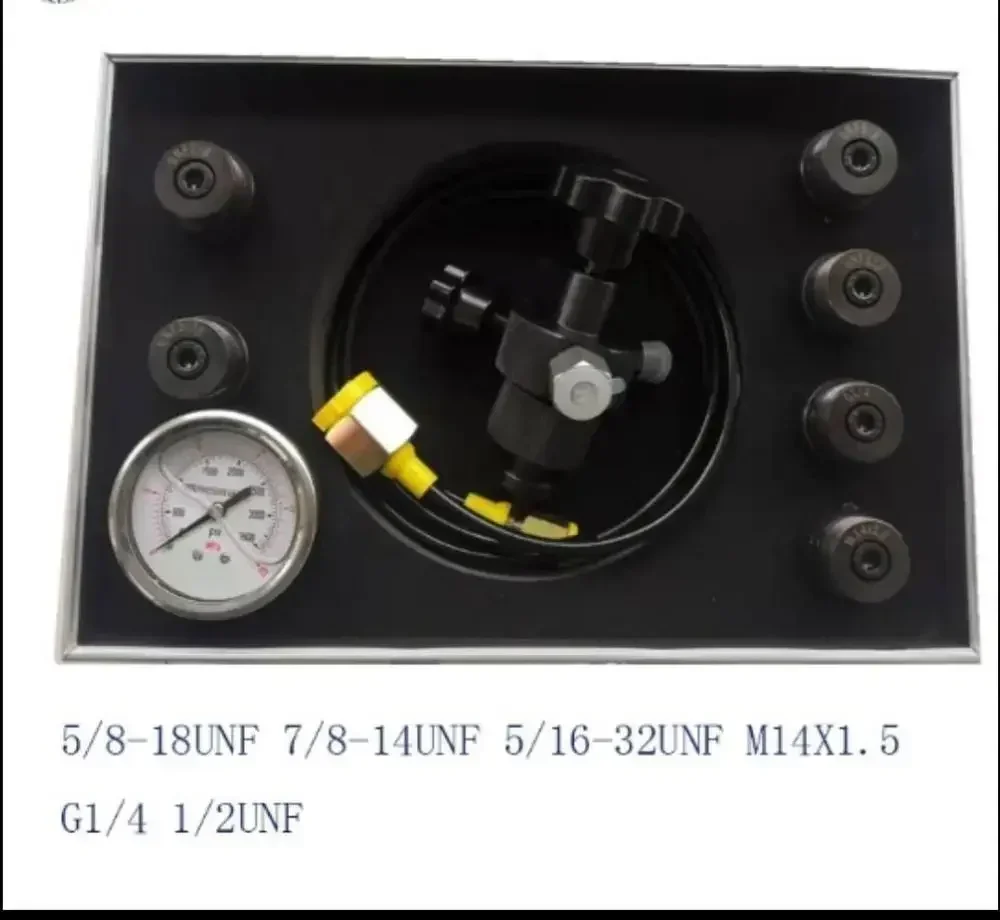 Hydraulic Accumulator Charging Pressure Nitrogen Gas Kit FPU-1 250bar Inflatable Tool 5/16-32UNF 7/8UNF