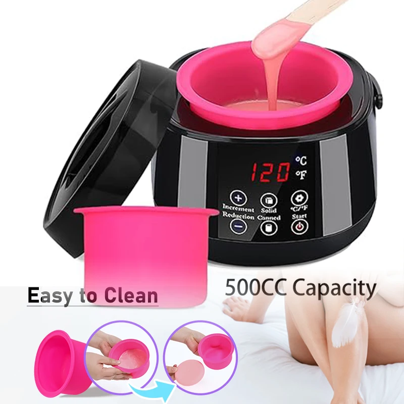 

500CC Digital Display Salon Wax Machine All Body Hair Removal Electric Power Supply Heating Function Home Use-Face Feet Target