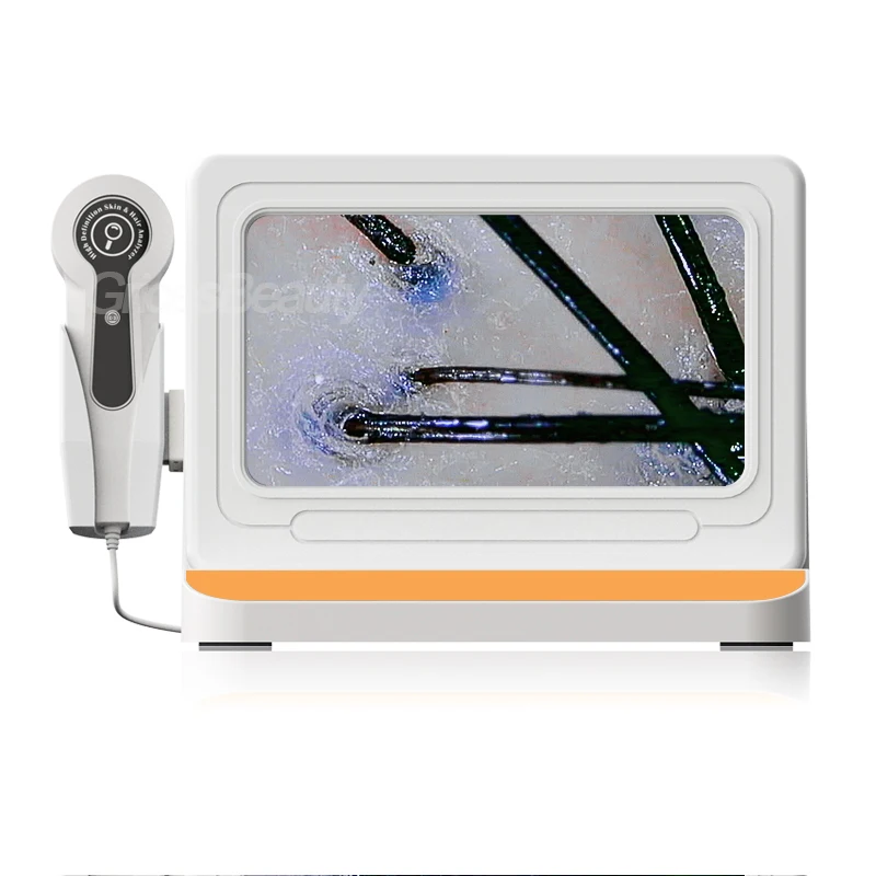 Hair Follicle Detector 10 Inch HD LCD Screen Dual 50X 200X Camera Scalp Skin Tester Image Freeze Salon Hair Analysis Machine