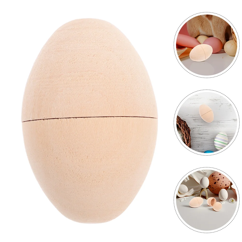

Fake Eggs White Embryonated Easter Realistic Ornaments Unfinished Wood Fillable Paintable Craft