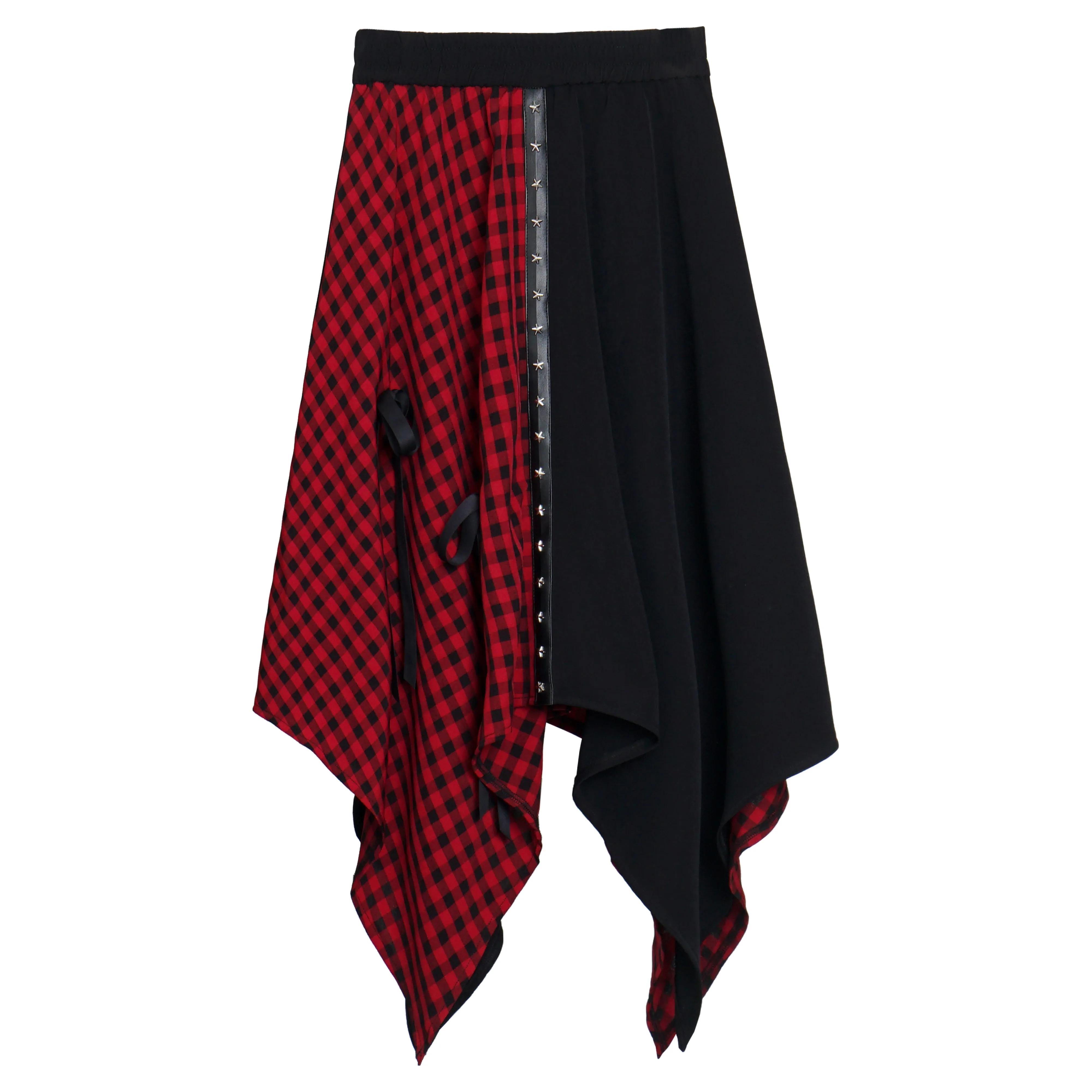 오리지널 새해 크리스마스 니트 스웨터 브이넥 긴팔 루즈핏 다용도 캐주얼 풀오버 하이웨이스트 체크무늬 스커트 여성용