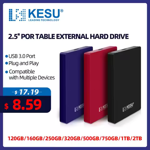 KESU HDD 2.5" Portable External Hard Drive 2tb/1tb/500gb/750gb USB3.0 disk memory for PC tablets PS4 notebook Desktop Computer