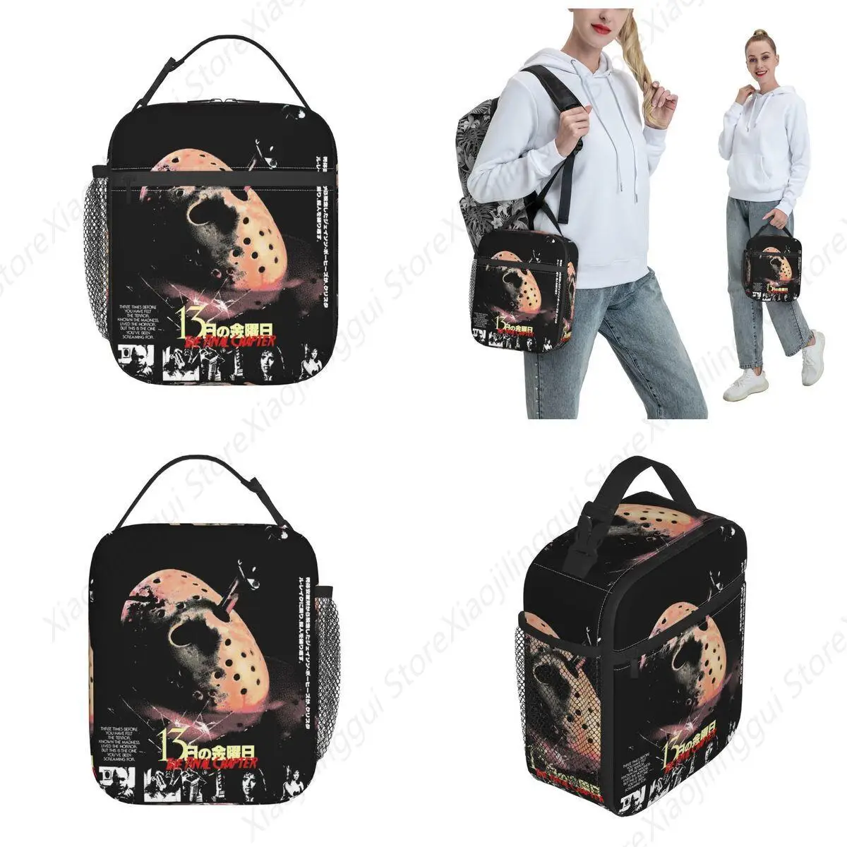 Friday 13th Halloween Movie Insulated Lunch Bags Jason Voorhees Food Box Reusable Cooler Thermal Lunch Box Work