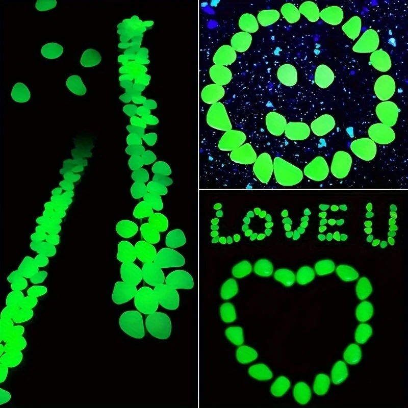 Glowing pebbles100-500pcsLuminous resin stones for landscape gardens, pathways, potted plants, parks, and fish tank decorations - view 2