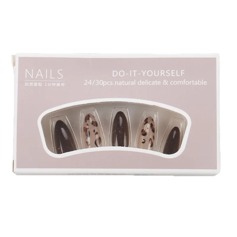 

Wearing Nail Caramel Brown Cat's Eye Nail Patch Sweet Cool Leopard Print Wearable Nail Patch