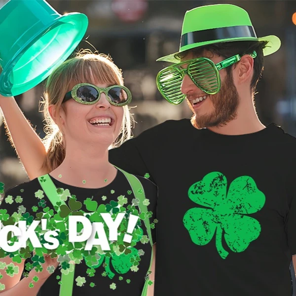 St Patricks Day T Shirt Men Shamrock Tee St Paddys Day Irish Shirts Holiday Clover Short Sleeve Tops Tee