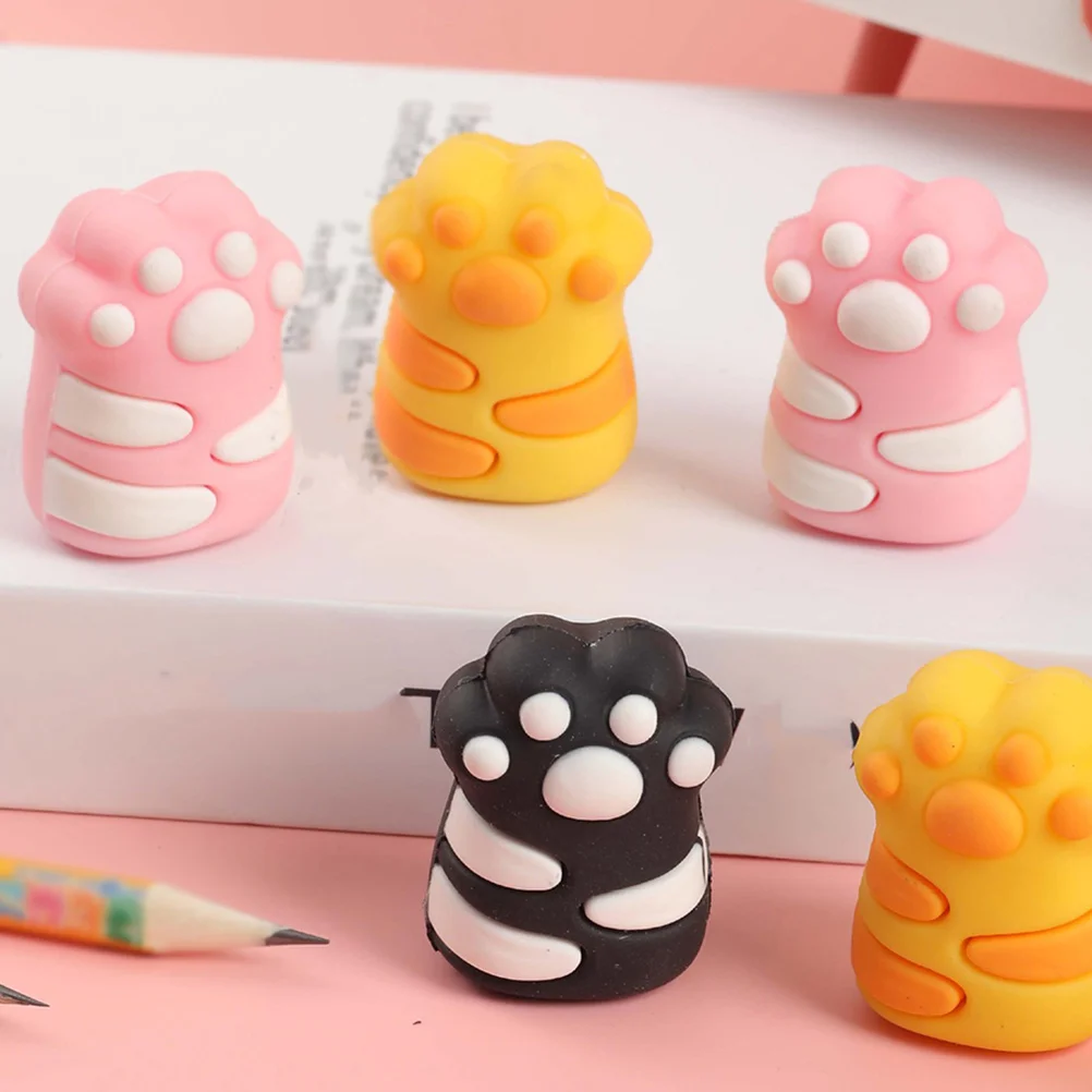 

3pcs Pencil Sharpener Set Adorable Cat Paw Manual Kids Cartoon Plastic School Supplies Student Gifts Kawaii Stationery