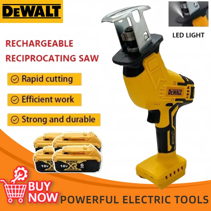 

Аккумуляторная сабельная пила Dewalt с бесщеточным двигателем, 2800 об/мин, многофункциональная, для резки металла, дерева и труб, электроинструмент