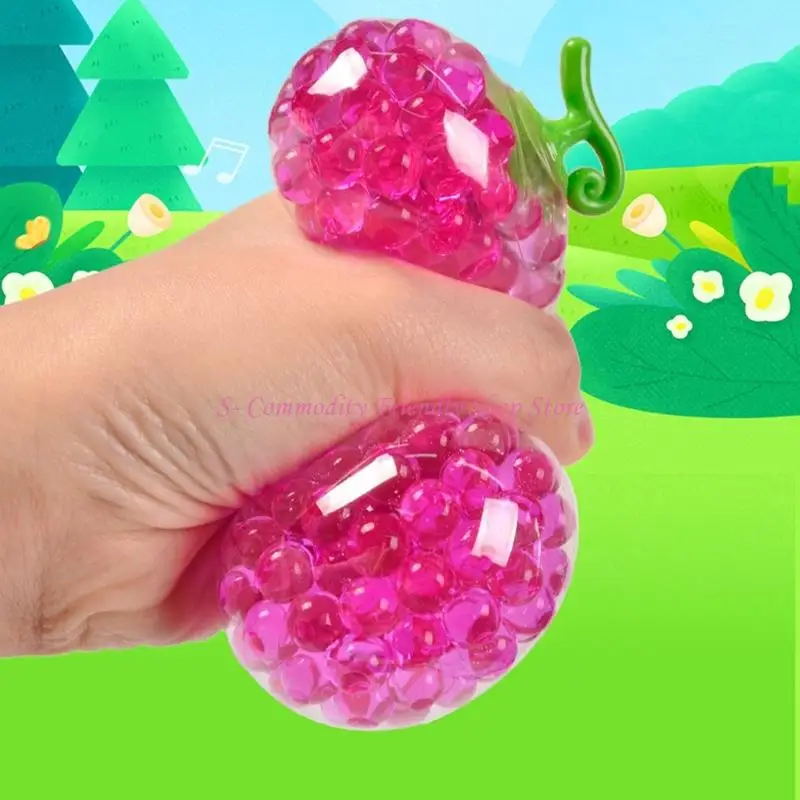 

85AE Красочный фруктовый шарик для снятия стресса для детей и взрослых, высокая эластичность для ручных упражнений для дома или