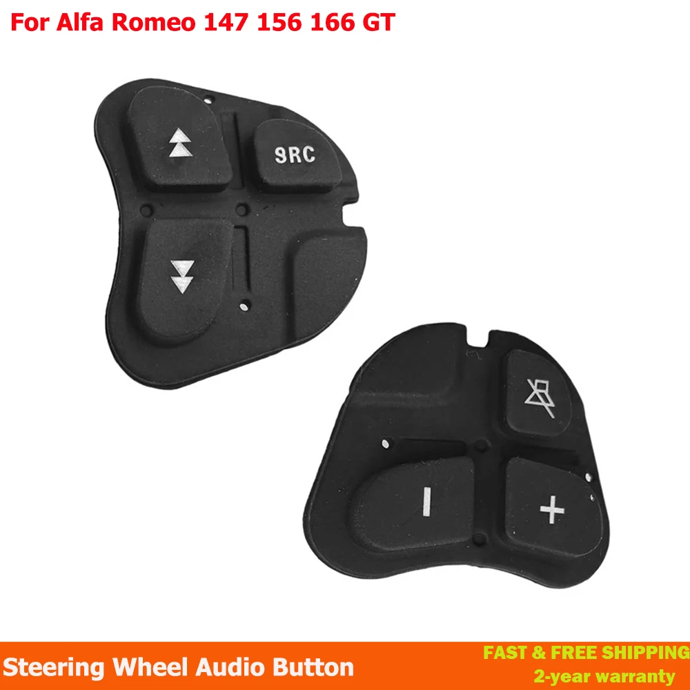 Przyciski wielofunkcyjne na kierownicę, gumowe, do Alfa Romeo 147 156 166 GT, akcesoria do wnętrza samochodu, sterowanie audio.