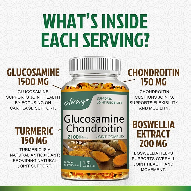 Glucosamine Chondroitin - Joint Complex Supplement, Strengthen Bones, Joint Health, Bone Density