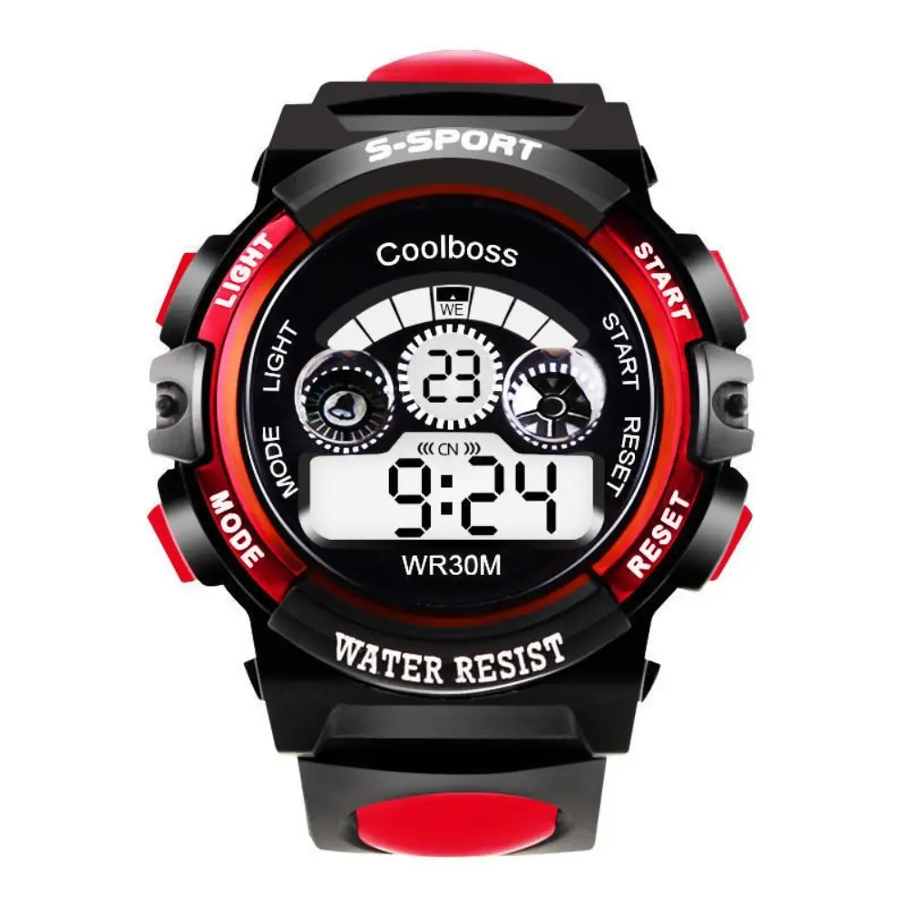 

New Rubber Plastic Sport Wrist Watch LED Adjustable Boys Watches Black Blue Red Yellow Multi-function Luminous Watches Unisex