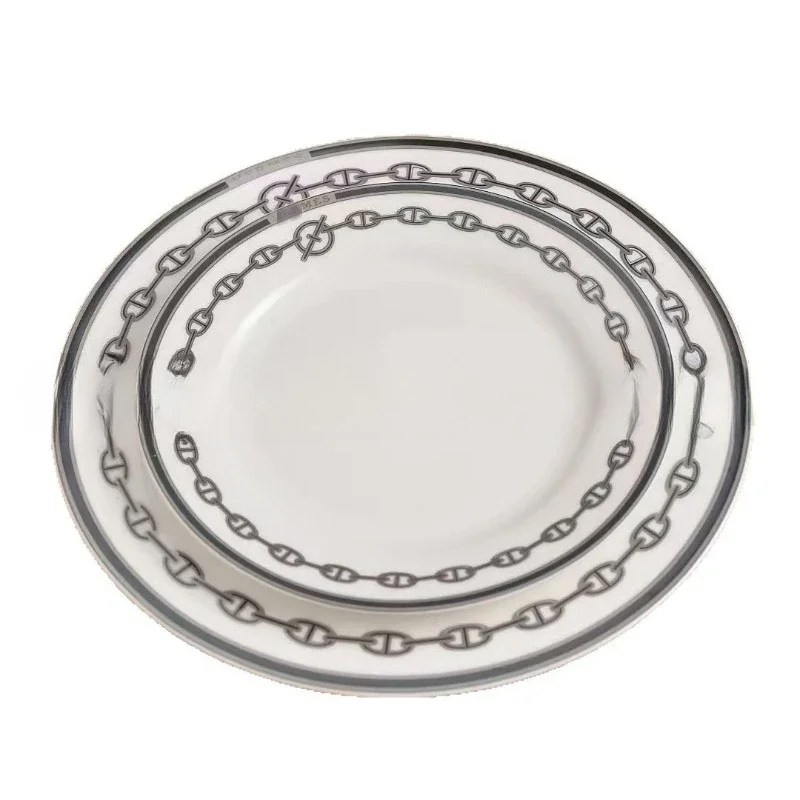 

Grey chain series 41 head cutlery flat plate fish plate large noodle bowl spoon set