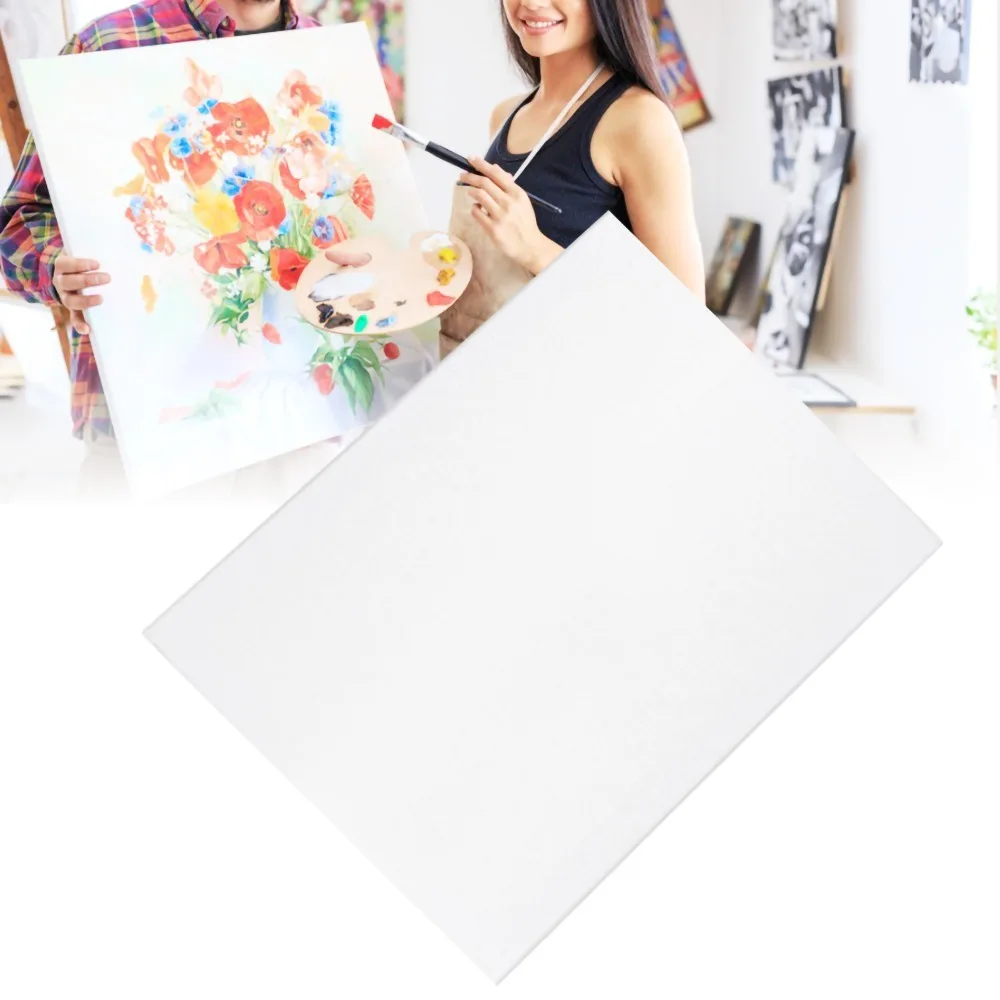 Blank Canvas 11.8x15.7in Stretched Canvas White Hybrid Linen Canvas Frame Rectangle Canvas Stretcher For Artists