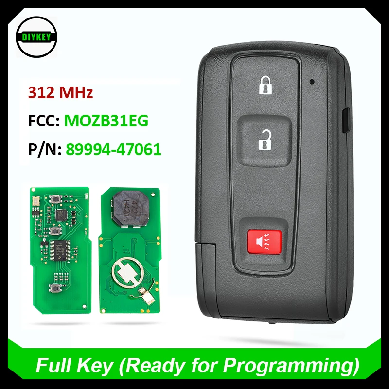 DIYKEY Inteligentny kluczyk zdalnego sterowania ASK 312 MHz do Toyota Prius 2004 2005 2006 2007 2008 2009 - FCC: M0ZB31EG 0030 Płytka P/N: