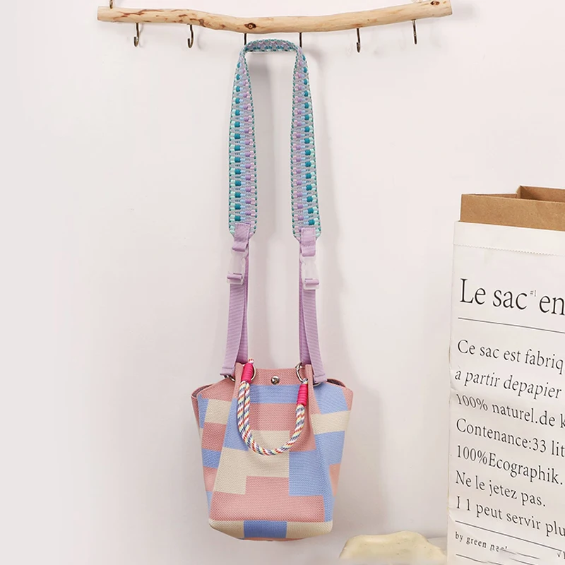 حزام الكتف حقيبة قماش مطرزة متعددة الاستخدامات للنساء حقيبة كتف خفيفة الوزن حقيبة كروس محمولة باليد حزام قابل للتعديل #6