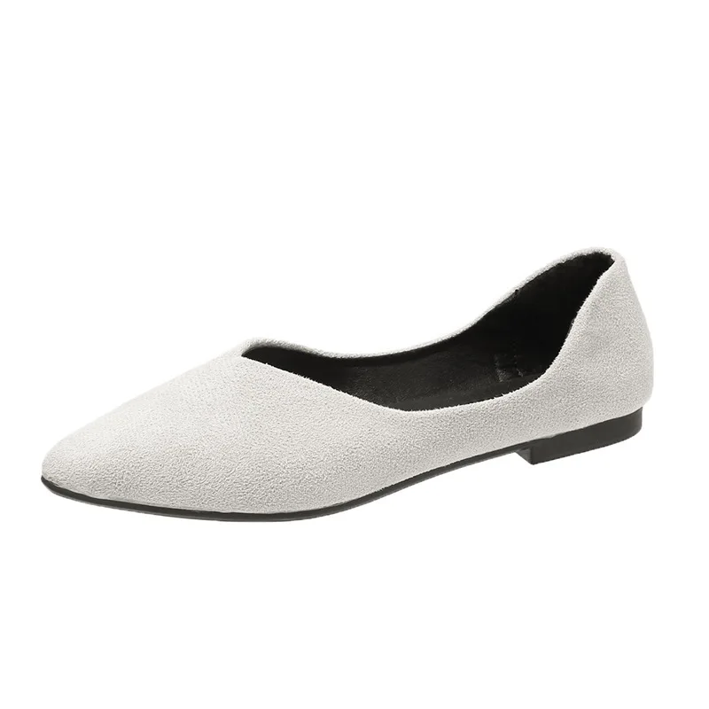 Mocasines ligeros de tela de punto para mujer, zapatos de Ballet de nobuk con punta estrecha, calzado de baile suave y cómodo, talla grande 43