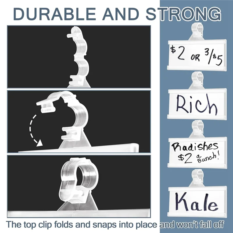 100 шт., пластиковые держатели для этикеток с проволочными полками, многоразовый держатель для ценников с замками, прочный для универмага супермаркета