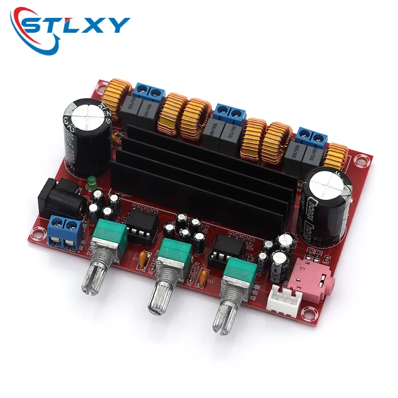 XH-M139 Audio Amplifier Board 2x50W 100W 2.1 Channel Amplifier Modules DC 12-24V 3 Sound Channels Energy Saving Pure HiFi Music view 6