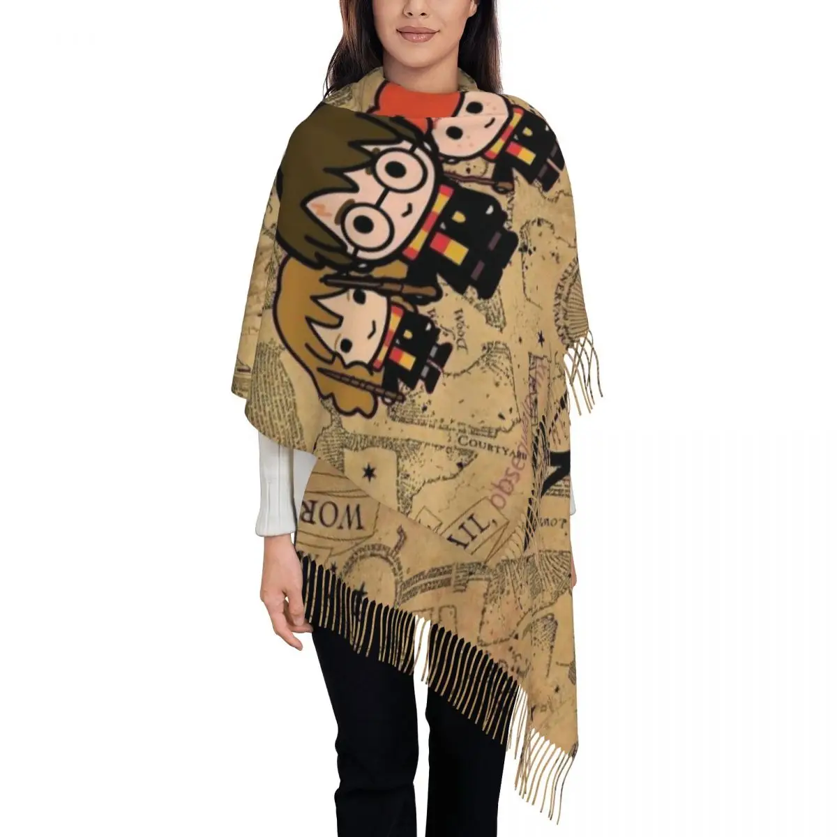 

Женский шарф с кисточками из фильма H-Harrys на заказ, мягкая шаль, женские зимне-осенние шарфы