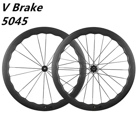 700c 6 Pawls 5045mm wave ring  v brake disc brake wheel  carbon knife road wheelset carbon fiber bike ring brake road wheel set