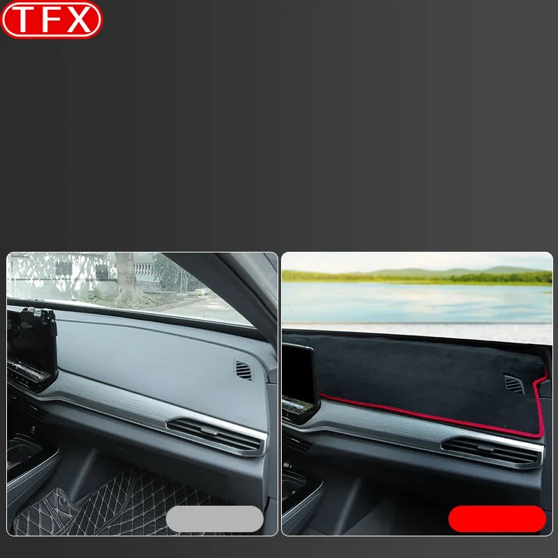 الفانيلا لوحة القيادة حصيرة ل Volkswagen VW ID.4 Crozz 2021-2022 داش الوسادة السجاد المضادة للأشعة فوق البنفسجية المضادة للانزلاق غطاء سيارة الملحقات الواقية #2