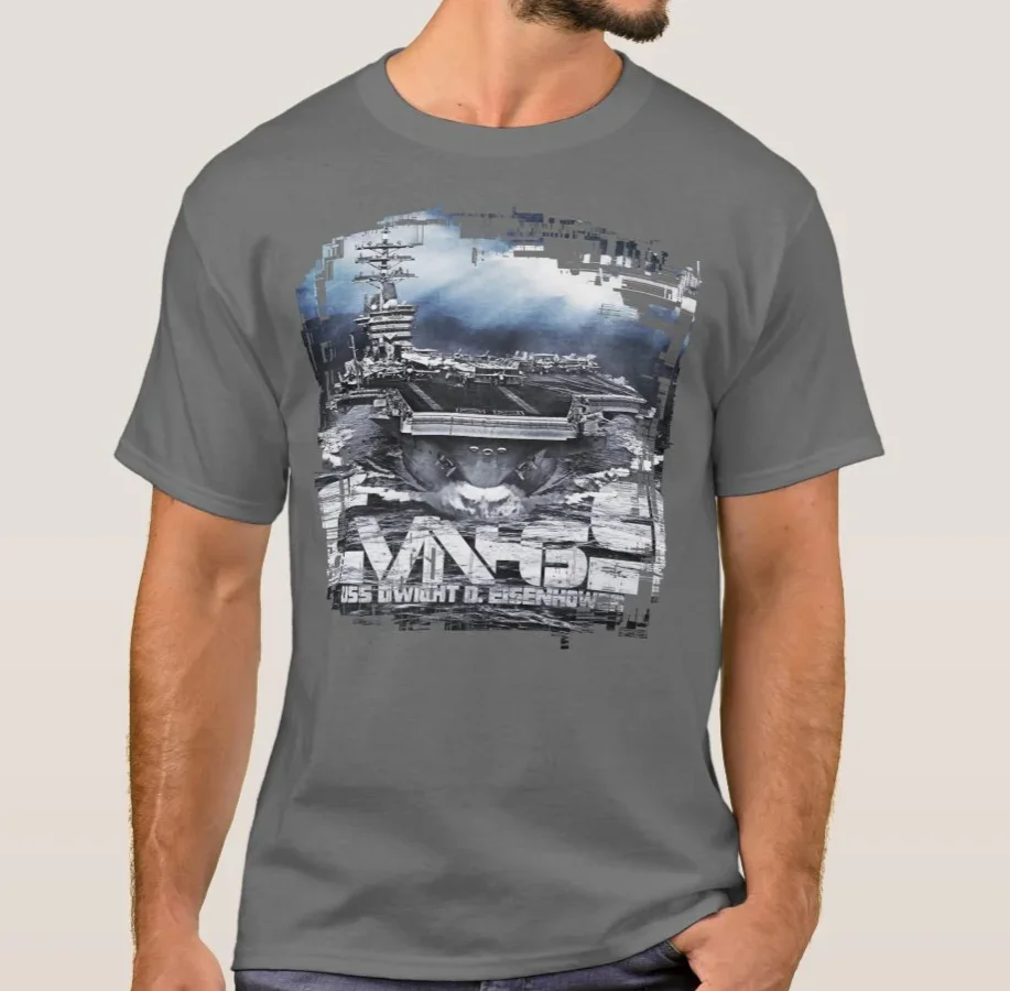 USS Nimitz Class CVN-69 Dwight D. Eisenhower Aircraft Carrier T-Shirt. Summer Cotton Short Sleeve O-Neck Mens T Shirt New S-3XL