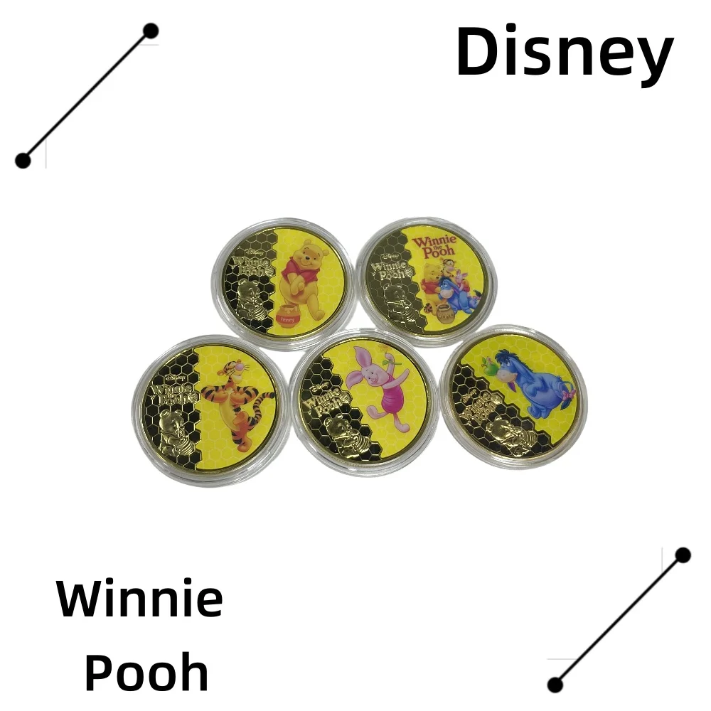 

НОВАЯ металлическая золотая монета Disney 5 дизайнов Винни-Пух Тигра, памятная монета, детский подарок, коллекция периферийных устройств