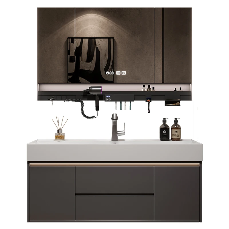 

Modern simple bathroom cabinet combination ceramic integrated washbasin washbasin toilet washbasin set